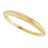 14K Yellow Gold 2.5 mm Tapered Half Round Band Size 7