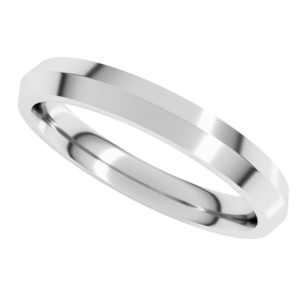 10K White 3 mm Comfort-Fit Knife Band Size 7