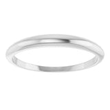 14K White Gold 2.5 mm Tapered Half Round Band Size 8