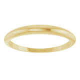 14K Yellow Gold 2.5 mm Tapered Half Round Band Size 7