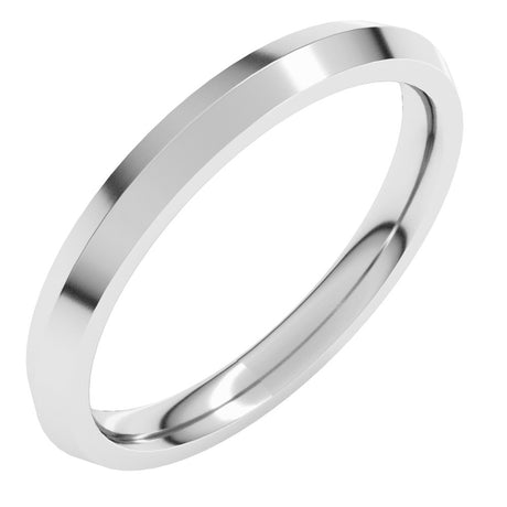14K White Gold 2.5 mm Comfort-Fit Knife Band Size 9