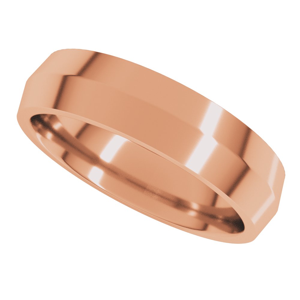 14K Rose 5 mm Comfort-Fit Knife Band Size 10.5