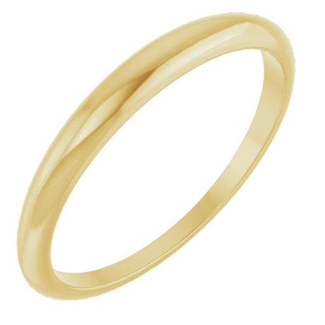 14K Yellow Gold 2.5 mm Tapered Half Round Band Size 4