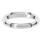 14K X1 White 3 mm Comfort-Fit Knife Band Size 8