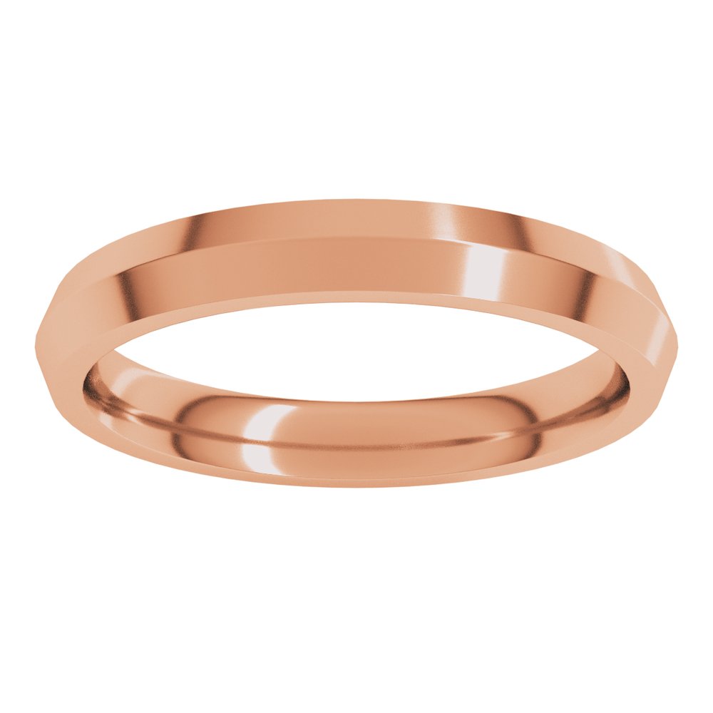 14K Rose 3 mm Knife Edge Comfort Fit Band Size 7