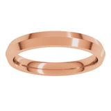 14K Rose 3 mm Knife Edge Comfort Fit Band Size 7