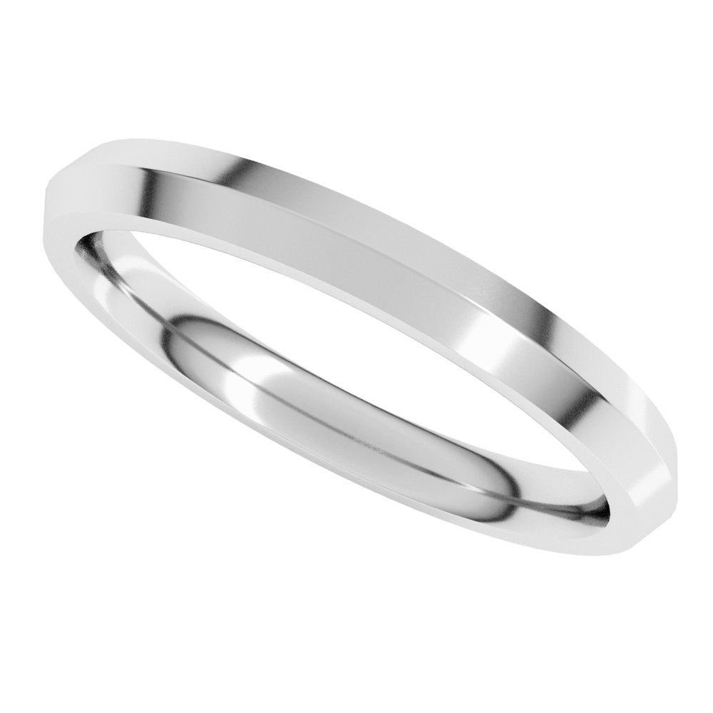 14K White Gold 2.5 mm Comfort-Fit Knife Band Size 9