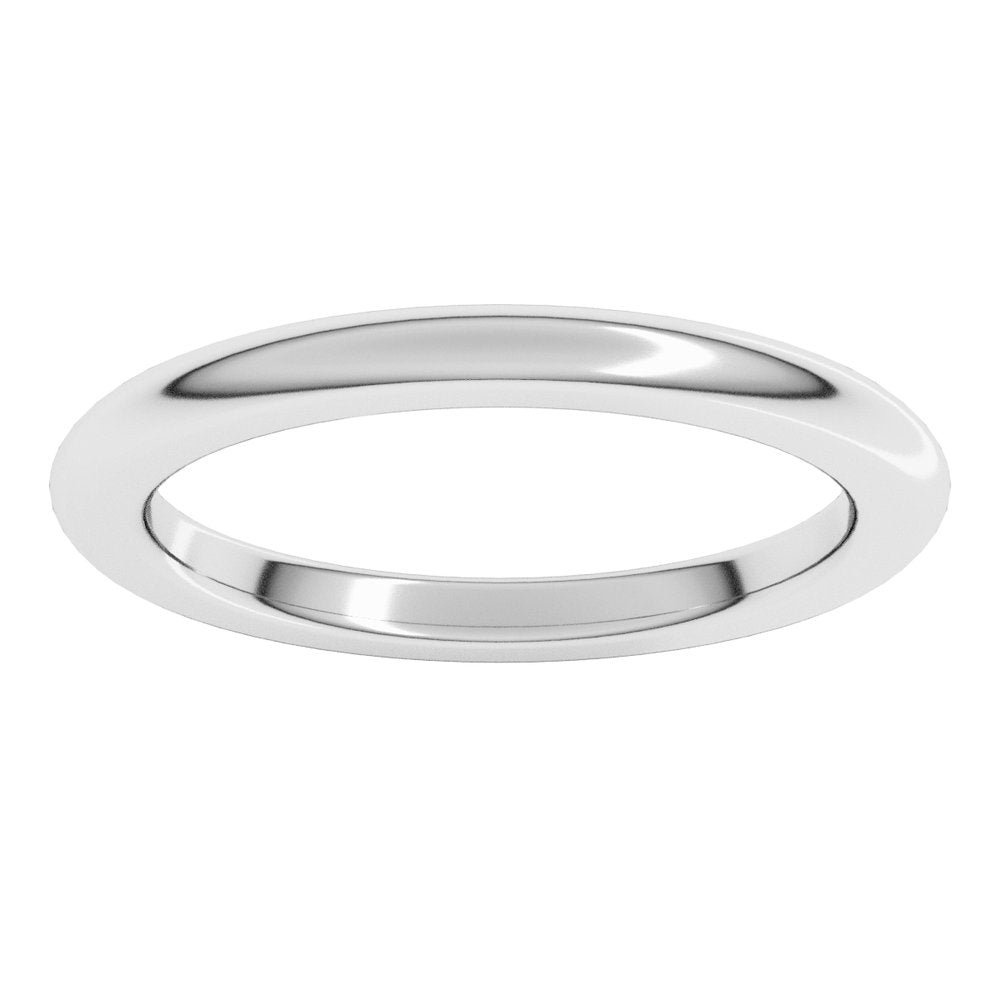 14K White Gold 2 mm Heavyweight Comfort-Fit Half Round Band Size 6