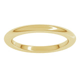 18K Yellow Gold 2 mm Heavyweight Comfort-Fit Half Round Band Size 5