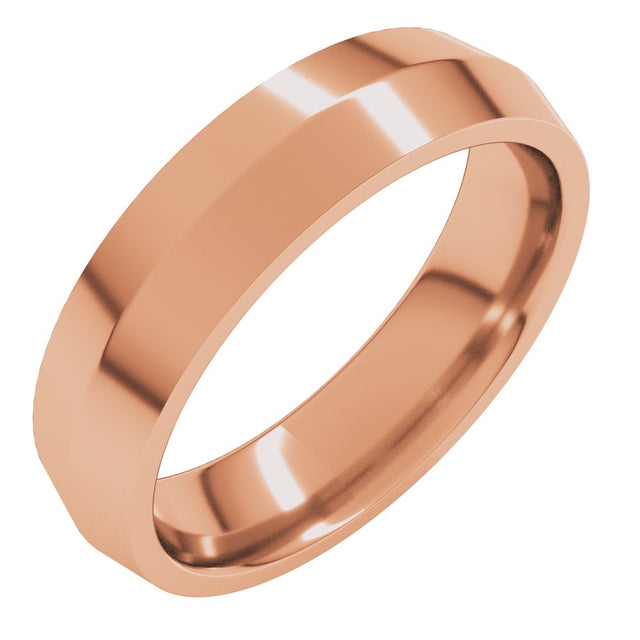 10K Rose 4 mm Knife Edge Comfort Fit Band Size 10