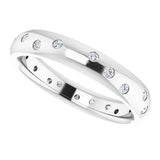 14K White Gold 1/5 CTW Natural Diamond Scattered Comfort-Fit 4 mm Half Round Eternity Band Size 7.5