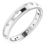 14K White Gold 1/5 CTW Natural Diamond Scattered Comfort-Fit 4 mm Half Round Eternity Band Size 7.5