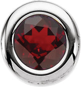 14K White 4 mm Imitation Mozambique Garnet Pendant