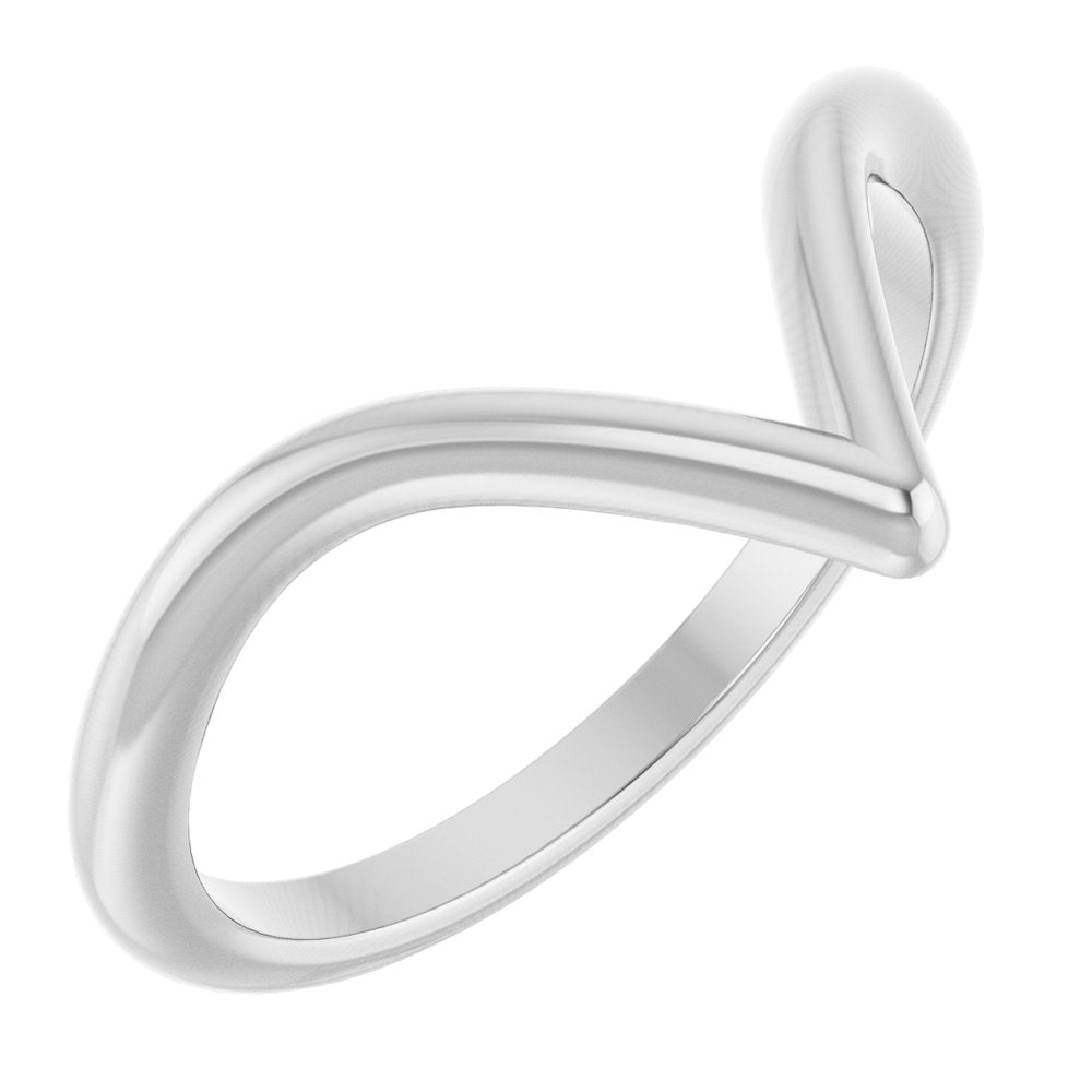 14K White Gold Contour Band