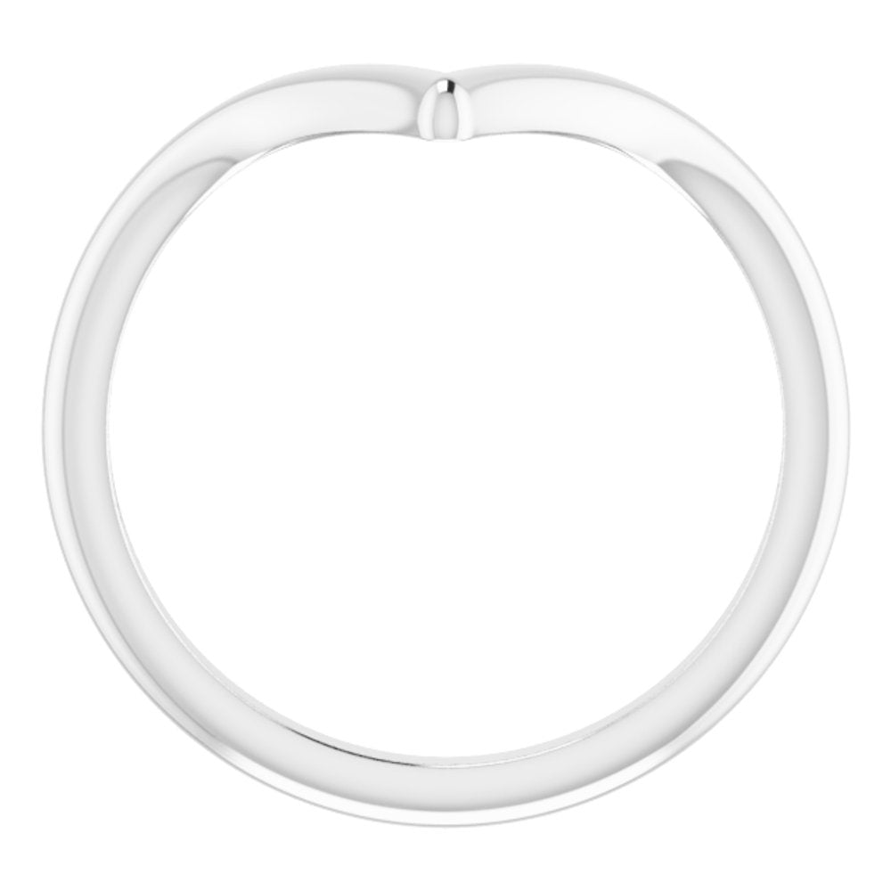 14K White Contour Band