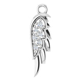 14K White 12.2x3.7 mm Right .015 CTW Natural Diamond Angle Wing Dangle