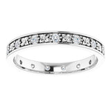 14K White 1/3 CTW Natural Diamond Floral Eternity Band Size 7