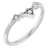 14K White .025 CTW Natural Diamond Contour Band