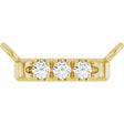 14K Yellow Gold .03 CTW Natural Diamond French-Set Bar Necklace Center