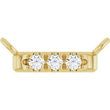 14K Yellow Gold .03 CTW Natural Diamond French-Set Bar Necklace Center