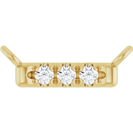 14K Yellow Gold .03 CTW Natural Diamond French-Set Bar Necklace Center