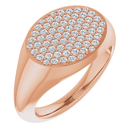 14K Rose Gold 1/4 CTW Natural Diamond Signet Ring