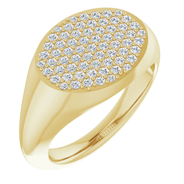 14K Yellow Gold 1/4 CTW Natural Diamond Signet Ring