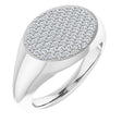 14K White Gold 1/4 CTW Natural Diamond Signet Ring