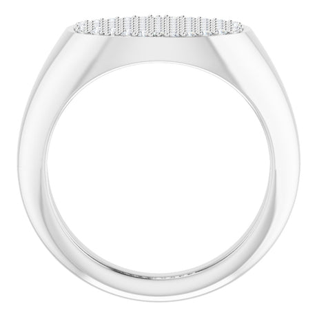 14K White Gold 1/4 CTW Natural Diamond Signet Ring