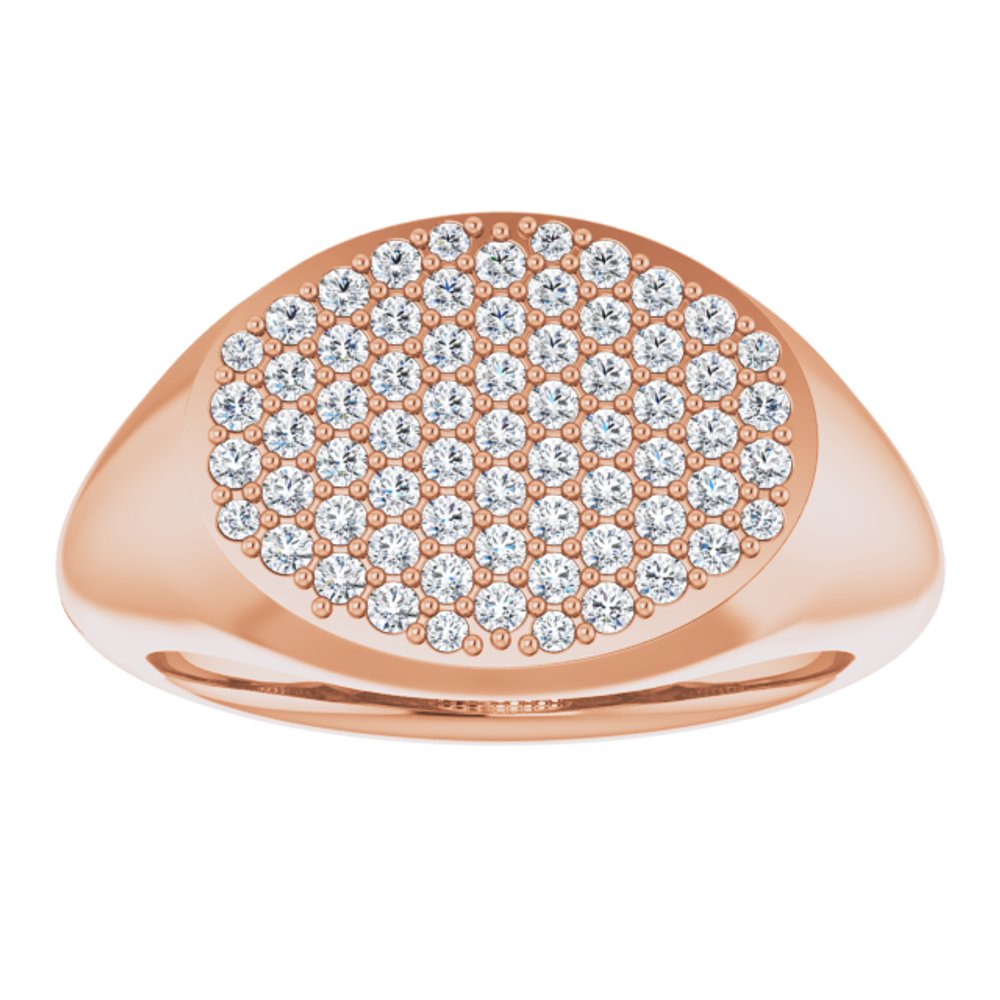14K Rose Gold 1/4 CTW Natural Diamond Signet Ring