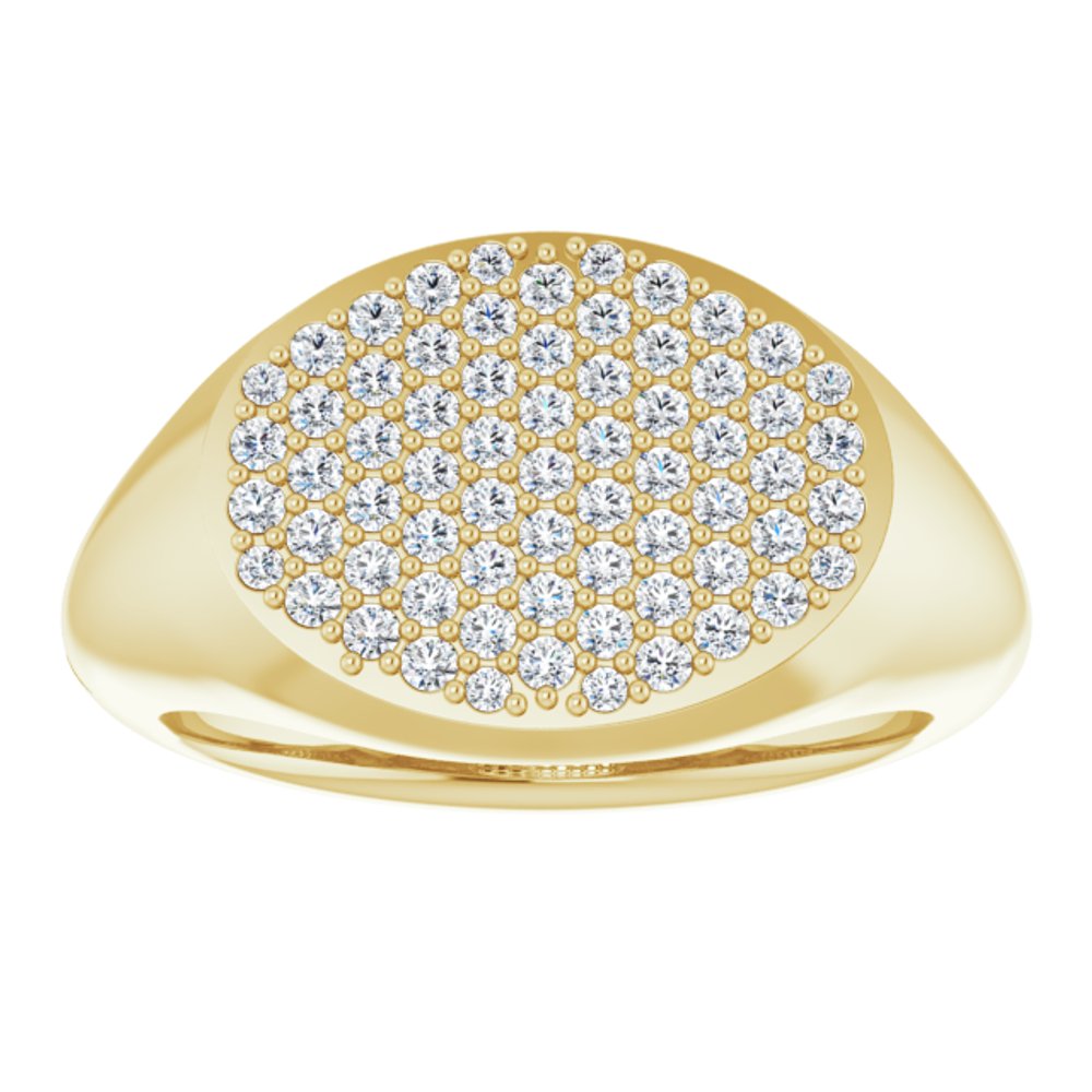 14K Yellow Gold 1/4 CTW Natural Diamond Signet Ring
