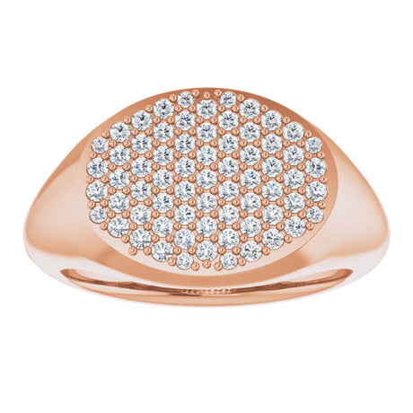 14K Rose Gold 1/4 CTW Natural Diamond Signet Ring
