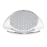 14K White Gold 1/4 CTW Natural Diamond Signet Ring
