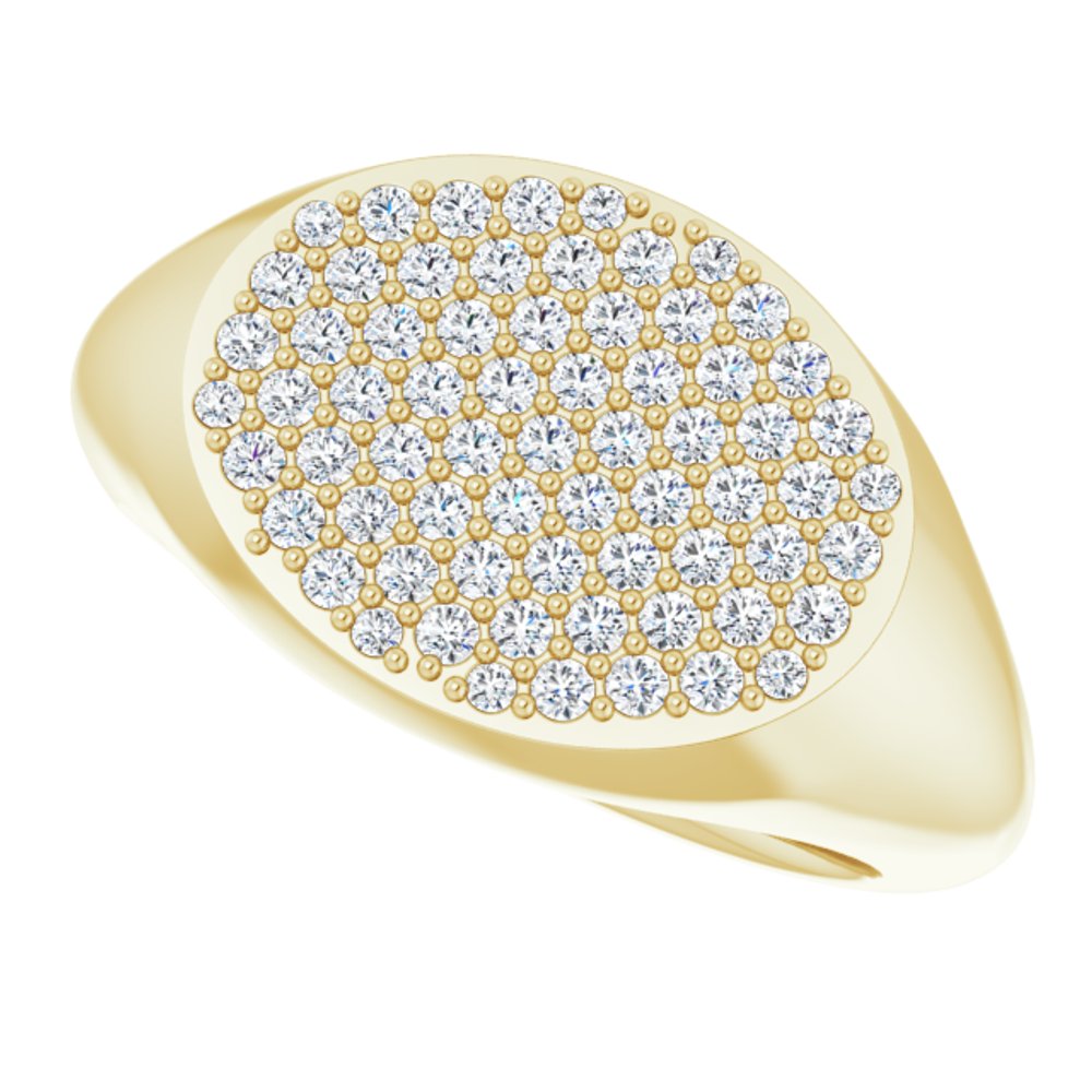 14K Yellow Gold 1/4 CTW Natural Diamond Signet Ring