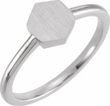 Sterling Silver  9.5x8 mm Geometric Signet Ring