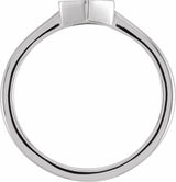 Sterling Silver  9.5x8 mm Geometric Signet Ring