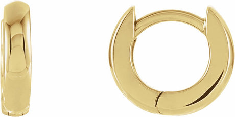14K Yellow Gold 9.5 mm Hinged Hoop Earrings