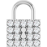 14K White 1/2 CTW Natural Diamond Lock Pendant