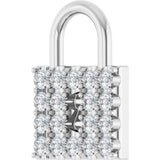 14K White 1/2 CTW Natural Diamond Lock Pendant