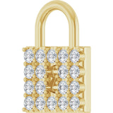 14K Yellow Gold 1/2 CTW Natural Diamond Lock Pendant