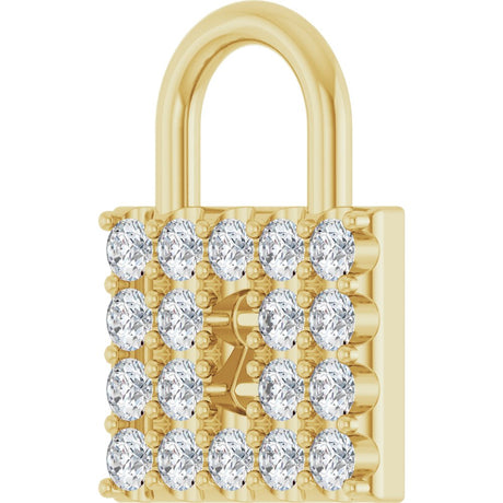 14K Yellow Gold 1/2 CTW Natural Diamond Lock Pendant
