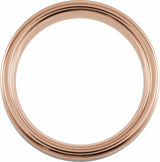 18K Rose Gold PVD Tungsten 8 mm Flat Grooved Satin Band