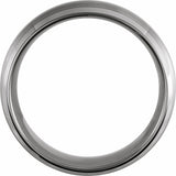 Tungsten 8 mm Beveled-Edge Inlay Comfort-Fit Band Size 8