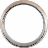 18K Rose Gold PVD Tungsten 8 mm Beveled Satin Band Size 10