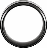 Black PVD Tungsten 8 mm Stepped-Edge Carbon Fiber Inlay Comfort-Fit Band Size 8.5
