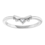 14K White .0075 CT Natural Diamond Accented Contour Band