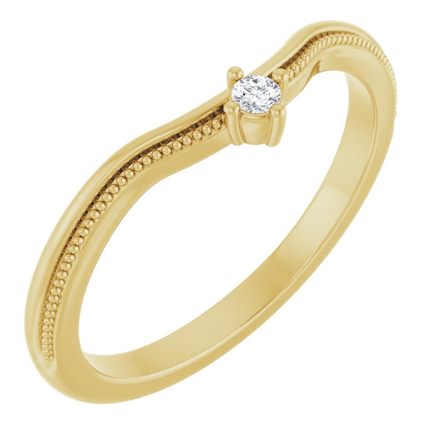 14K Yellow Gold .03 CTW Natural Diamond Contour Band