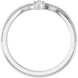 14K White Gold .03 CTW Natural Diamond Contour Band