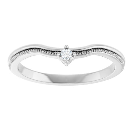 14K White .03 CTW Natural Diamond Contour Band