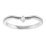 14K White .03 CTW Natural Diamond Contour Band